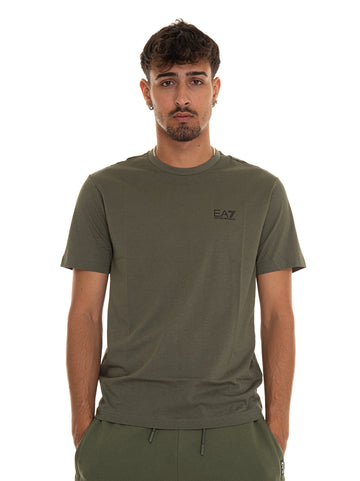 T-shirt girocollo mezza manica Verde militare EA7 Uomo