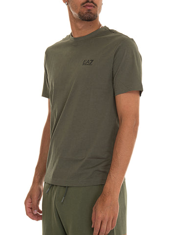 T-shirt girocollo mezza manica Verde militare EA7 Uomo