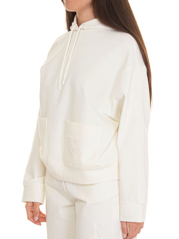 Hoodie White Emporio Armani Woman