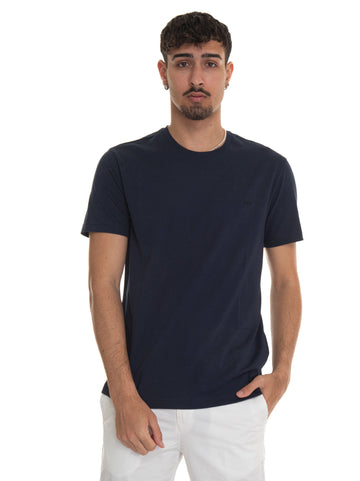Half-sleeved crew-neck T-shirt Blue Fay Man