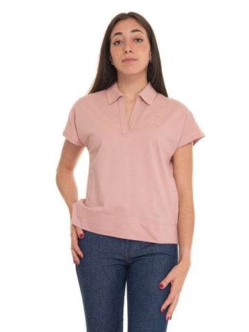 Cot Pink Fay Women's Buttonless Polo Shirt