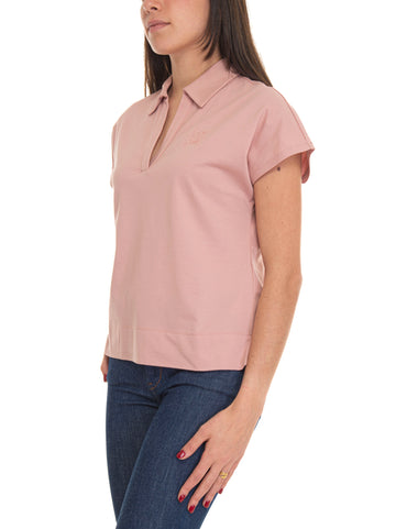 Cot Pink Fay Women's Buttonless Polo Shirt