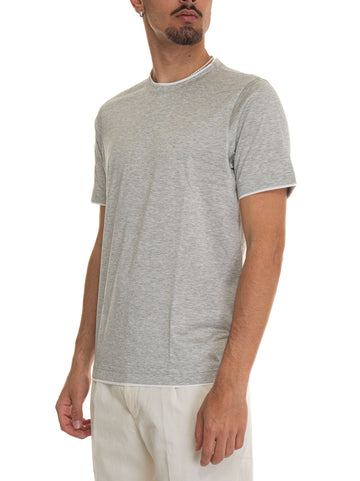 Light gray Gran Sasso men's half-sleeved crew-neck t-shirt