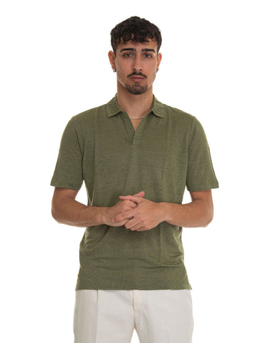 Green Gran Sasso Men's knitted polo shirt