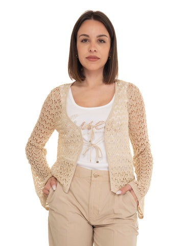 Guess Women's Gold Knitted Cardigan