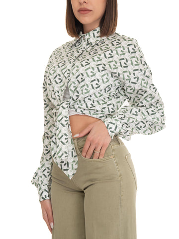 Camicia da donna Verde-bianco Guess Donna