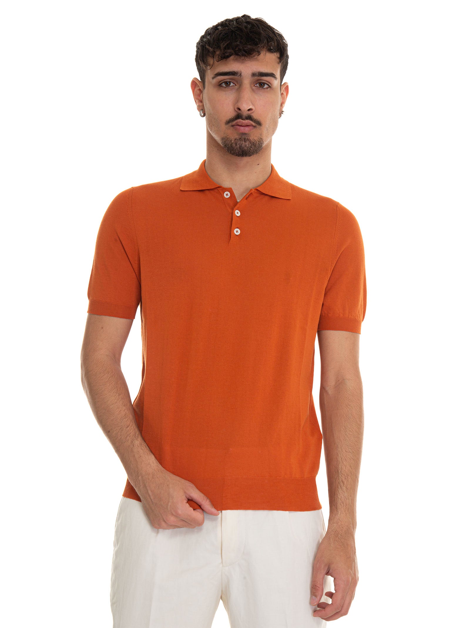 Cravatta in twill arancione con tartarughe Cravatta in twill arancione con tartarughe