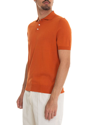 POLO-CREPE Orange Jersey Polo Shirt Hindustrie Man