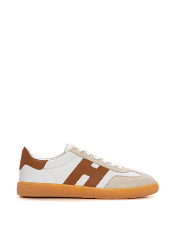 COOL leather sneakers with laces White-leather Hogan Uomo