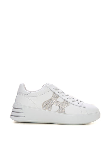 Rebel leather sneakers with laces White Hogan Donna