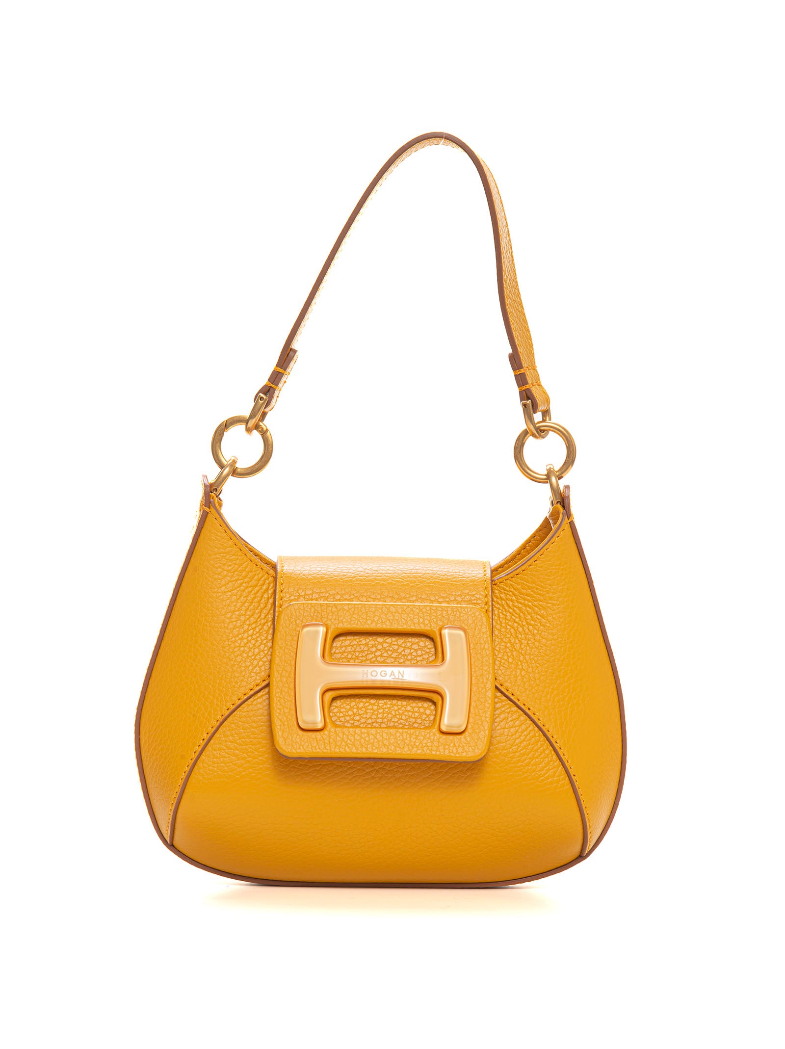 Small leather bag H bag hobo Yellow Hogan Donna