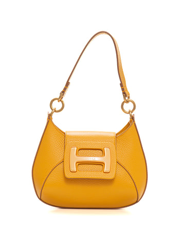 Small leather bag H-bag-hobo Yellow Hogan Donna