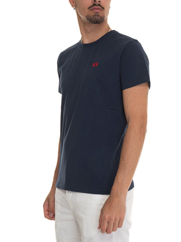 Serge Blue half-sleeve crew-neck t-shirt La Martina Men