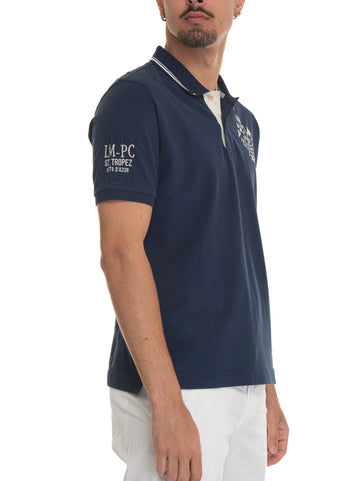 Yoshihiko Blue La Martina Men's Piqué Cotton Polo Shirt