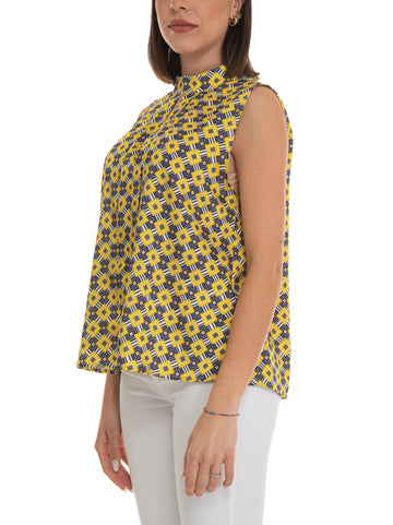 Classic women's shirt Yellow-blue Liu Jo Donna