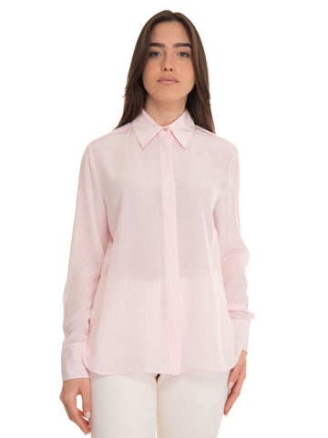 Gong Pink silk women's shirt Max Mara Studio Donna