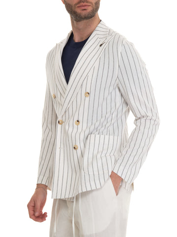 Giacca doppio petto Bianco-grigio Paoloni Uomo