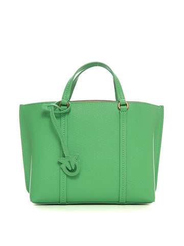 Carrie green leather shopper bag Pinko Donna