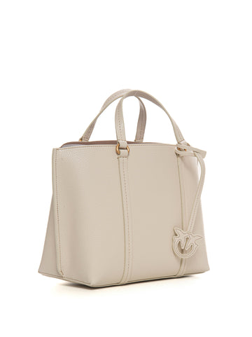 Carrie leather shopper bag Bianco Pinko Donna