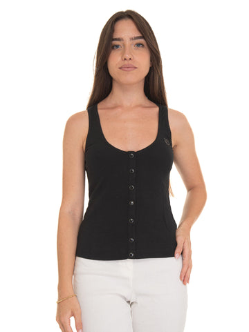 Dogville Ribbed Tank Top Black Pinko Women