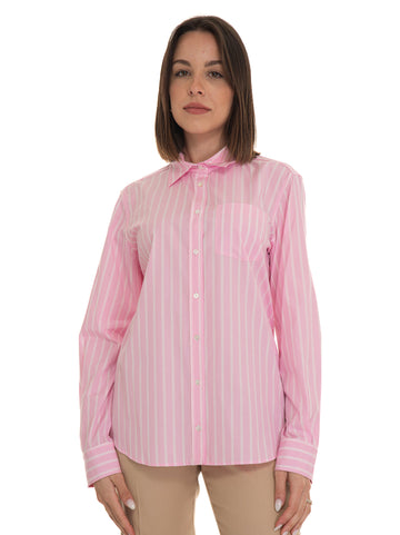 Women's Bahamas cotton shirt Pink-white Weekend Max Mara Donna