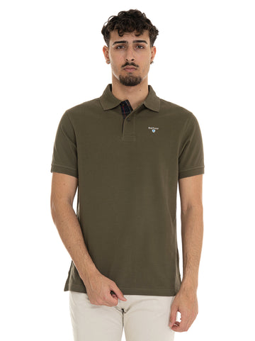 Polo mezza manica Verde Barbour Uomo