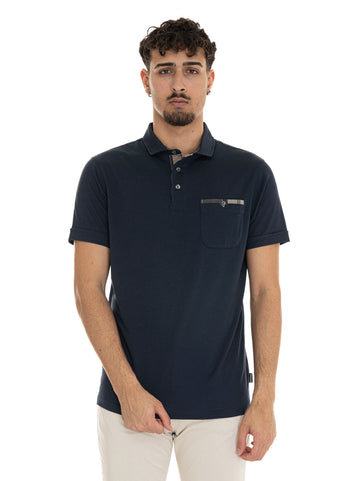 Polo mezza manica Blu Barbour Uomo