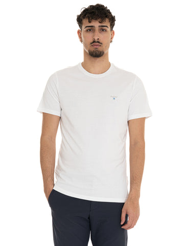 T-shirt girocollo mezza manica Bianco Barbour Uomo