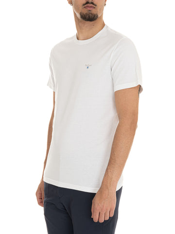 T-shirt girocollo mezza manica Bianco Barbour Uomo