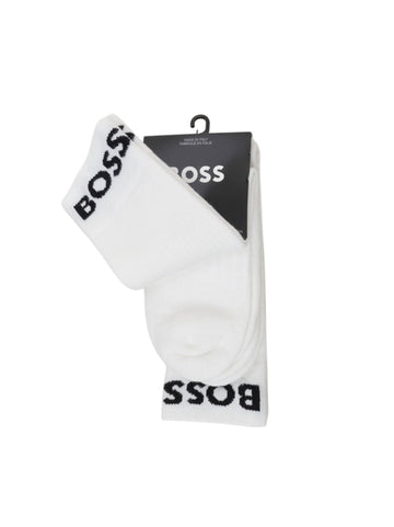 BOSS Men's White Long Sock