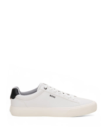 AIDEN Lace-Up Sneakers White-Black BOSS Men
