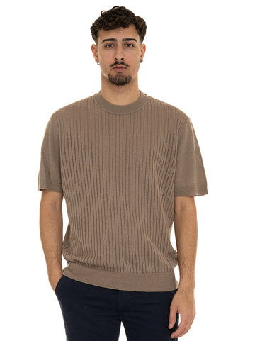 Maglia girocollo  AJORDINO Fango BOSS Uomo