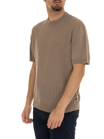 Maglia girocollo  AJORDINO Fango BOSS Uomo