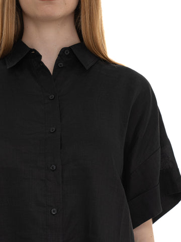 Camicia in lino Bisenas Nero BOSS Donna