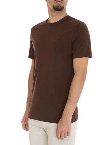 T-shirt girocollo mezza manica C-THOMPSON222 Marrone BOSS Uomo