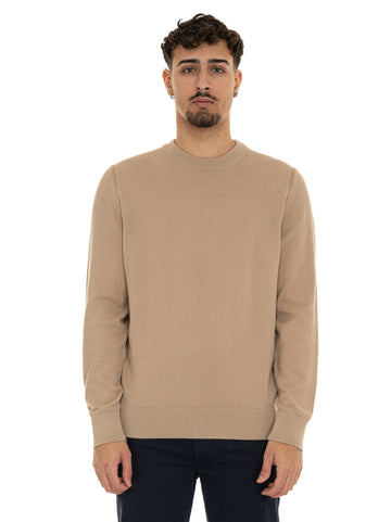 Maglia girocollo ECAIO Beige BOSS Uomo
