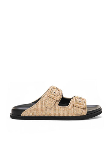 Sandalo con fasce e fibbie Freyah Beige BOSS Donna