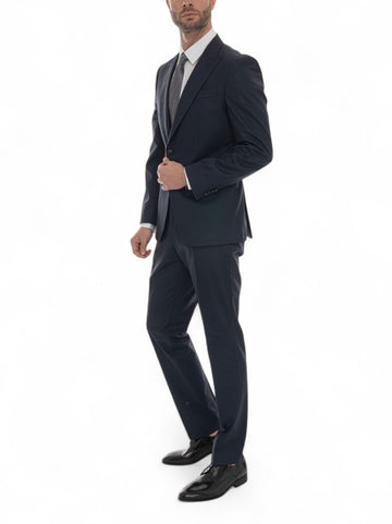 BOSS Men's 2-Button H-HUGE Blue Suit
