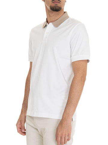 Polo manica corta H-PHILLIPSON199 Bianco-beige BOSS Uomo