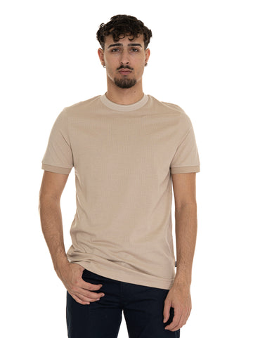 T-shirt girocollo mezza manica H-TESSLER145 Beige BOSS Uomo