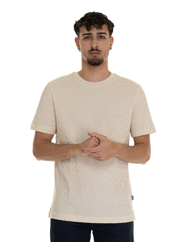 T-shirt girocollo mezza manica  H-THOMPSON80 Beige BOSS Uomo