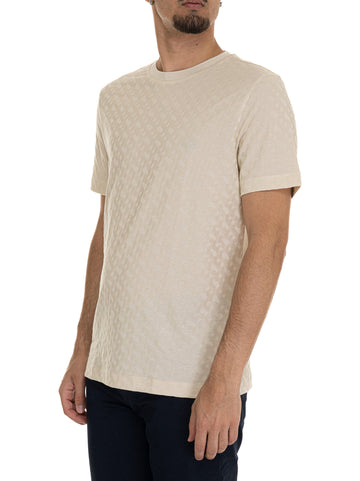 T-shirt girocollo mezza manica  H-THOMPSON80 Beige BOSS Uomo