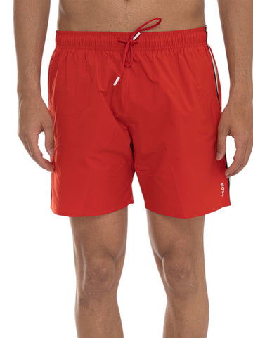 ICONIC Red BOSS Men's Swim Boxer