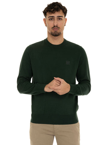Maglia girocollo  KANOVANO Verde BOSS Uomo