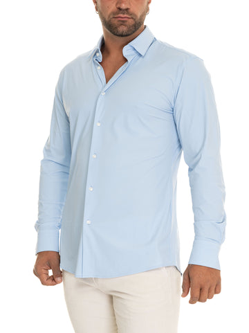 Camicia classica da uomo  P-HANK-S-KENT Celeste BOSS Uomo