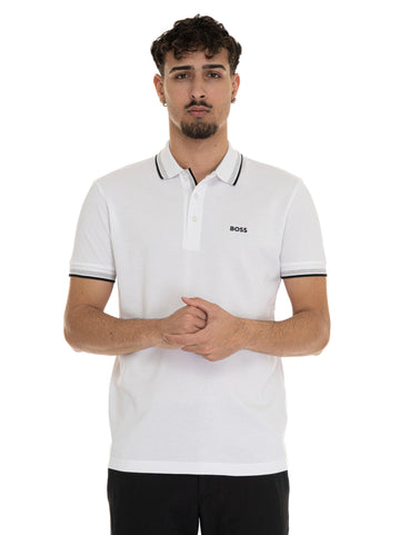 Polo piquet mezza manica  PADDY Bianco BOSS Uomo