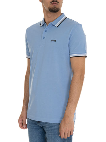 Polo piquet mezza manica  PADDY Azzurro BOSS Uomo