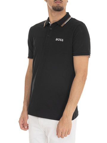 Polo in cotone piquet  PADDY-PRO Nero BOSS Uomo