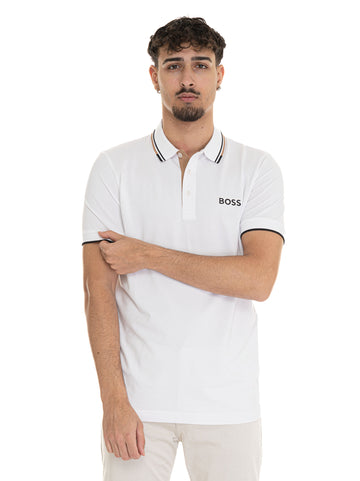 Polo in cotone piquet  PADDY-PRO Bianco BOSS Uomo