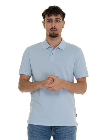 Polo manica corta PALLAS Celeste BOSS Uomo